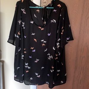 Tie Back Paper Crane Shirt